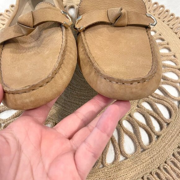 NWOT Cole Haan Women's Evelyn Bow Drivers Birch-Beige-Nubuck Size 11B - Picture 6 of 9